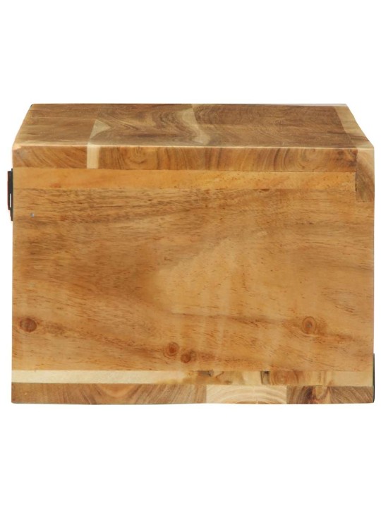 Seinälle asennettava tv-kaappi 80x30x19 cm massiivipuu akaasia