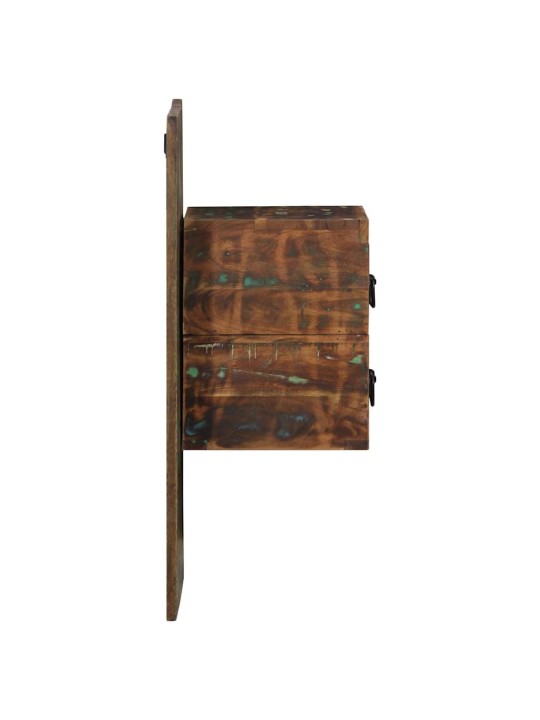 Yöpöytäkaappi monivärinen 60x32x80 cm massiivipuu kierrätetty
