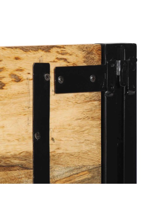 Sängynpääty 120 cm täysi mangopuu ja rauta