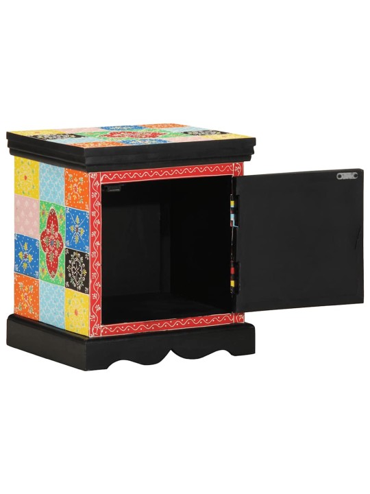 Yöpöytäkaappi 2 kpl monivärinen 40x35x45 cm massiivipuu mango