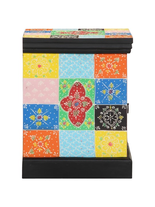 Yöpöytäkaappi 2 kpl monivärinen 40x35x45 cm massiivipuu mango