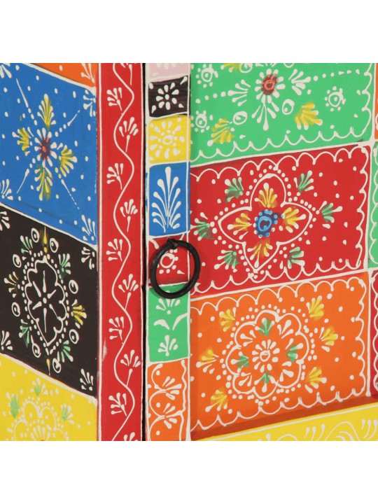 Yöpöytäkaappi 2 kpl monivärinen 40x35x45 cm massiivipuu mango