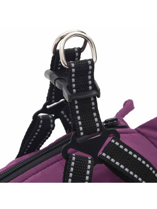 Koiran takki valjailla vedenpitävä heijastava violetti l32