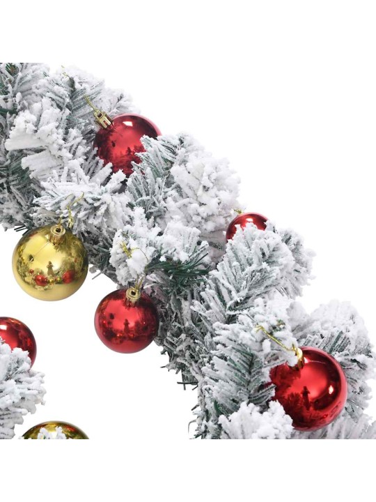 Jouluseppele koristeilla ja led-valoilla vihreä 20 m pvc