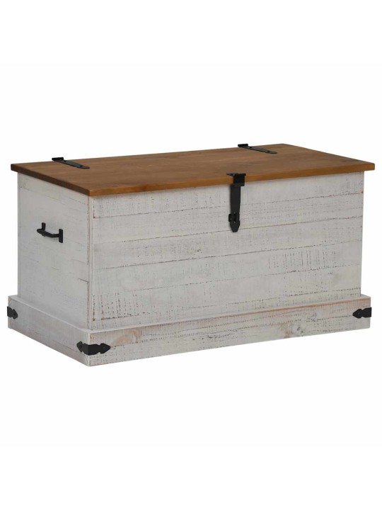 Säilytysarkku halden valkoinen 91x48x47 cm massiivipuumänty
