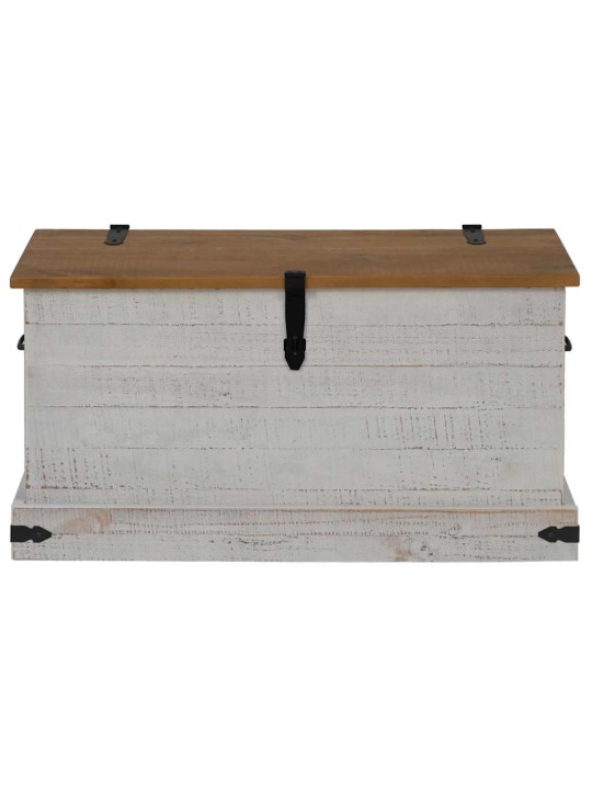 Säilytysarkku halden valkoinen 91x48x47 cm massiivipuumänty