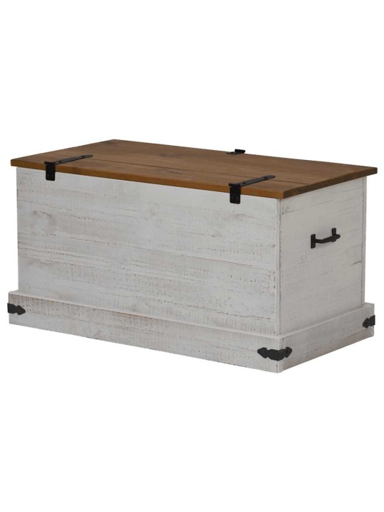 Säilytysarkku halden valkoinen 91x48x47 cm massiivipuumänty