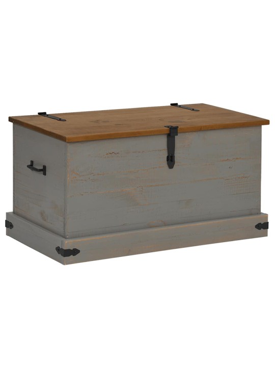 Säilytysarkku halden harmaa 91x48x47 cm massiivipuu mänty
