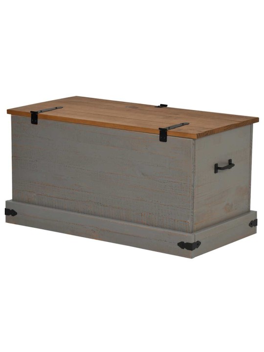 Säilytysarkku halden harmaa 91x48x47 cm massiivipuu mänty