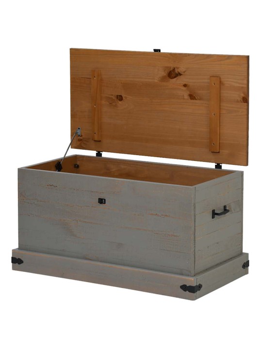 Säilytysarkku halden harmaa 91x48x47 cm massiivipuu mänty