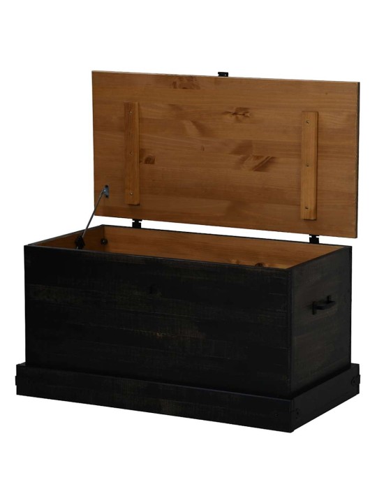 Säilytysarkku halden musta 91x48x47 cm täysi mänty