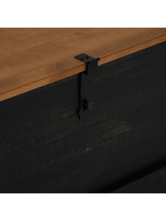 Säilytysarkku halden musta 91x48x47 cm täysi mänty