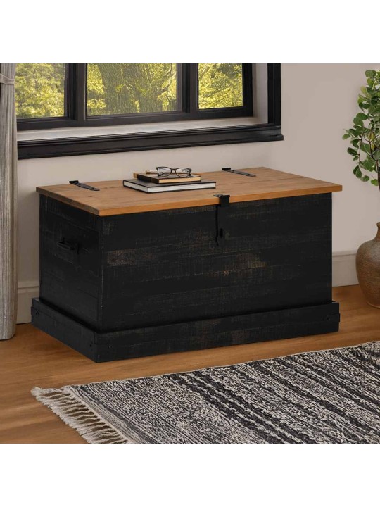 Säilytysarkku halden musta 91x48x47 cm täysi mänty