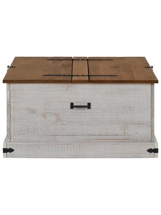Säilytysarkku halden valkoinen 91x91x47 cm massiivipuumänty