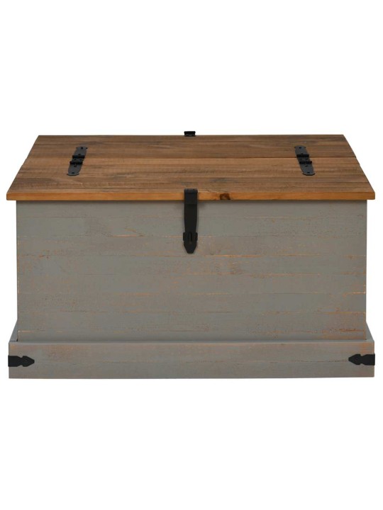 Säilytysarkku halden harmaa 91x91x47 cm massiivipuu mänty