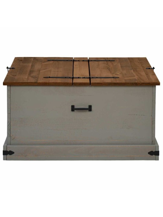 Säilytysarkku halden harmaa 91x91x47 cm massiivipuu mänty