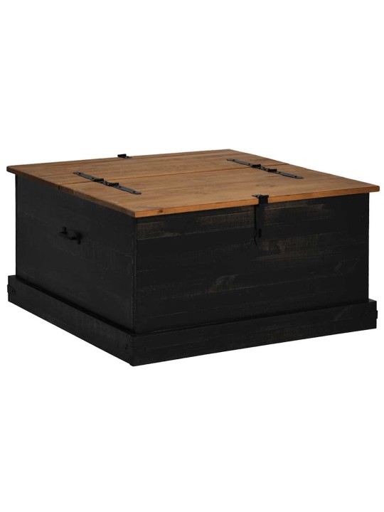 Säilytysarkku halden musta 91x91x47 cm täysi mänty