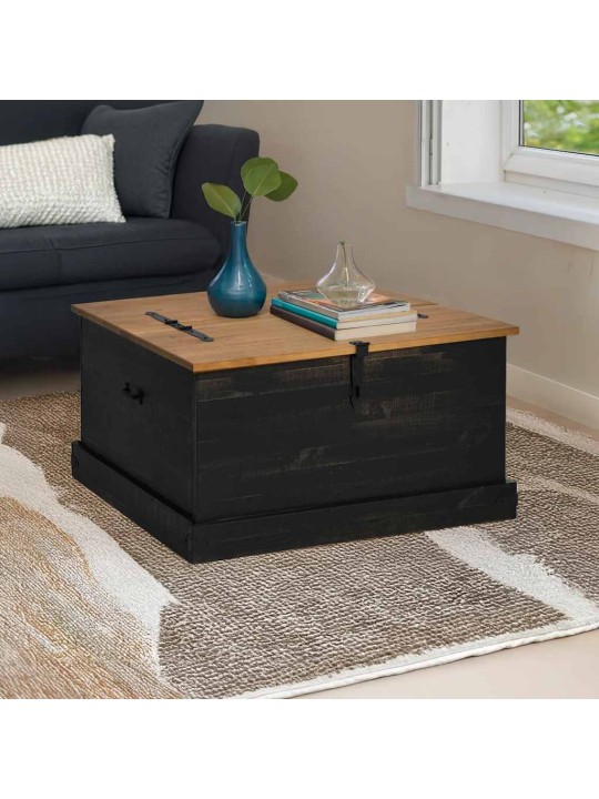 Säilytysarkku halden musta 91x91x47 cm täysi mänty