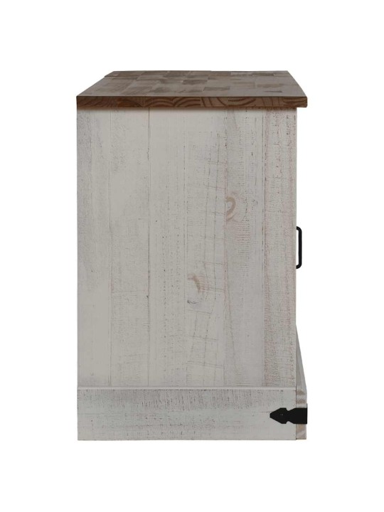 Tv kaappi halden 2 liukuovea valkoinen 150x40x60 cm massiivipuu