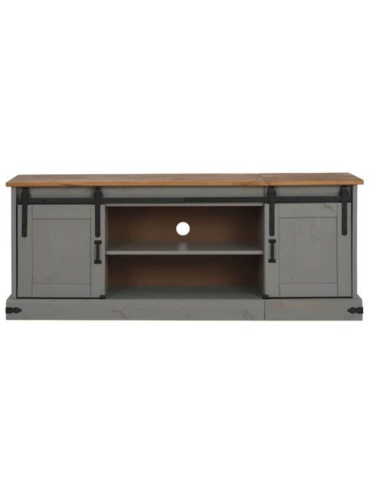 Tv kaappi halden 2 liukuovea harmaa 150x40x60 cm massiivipuu