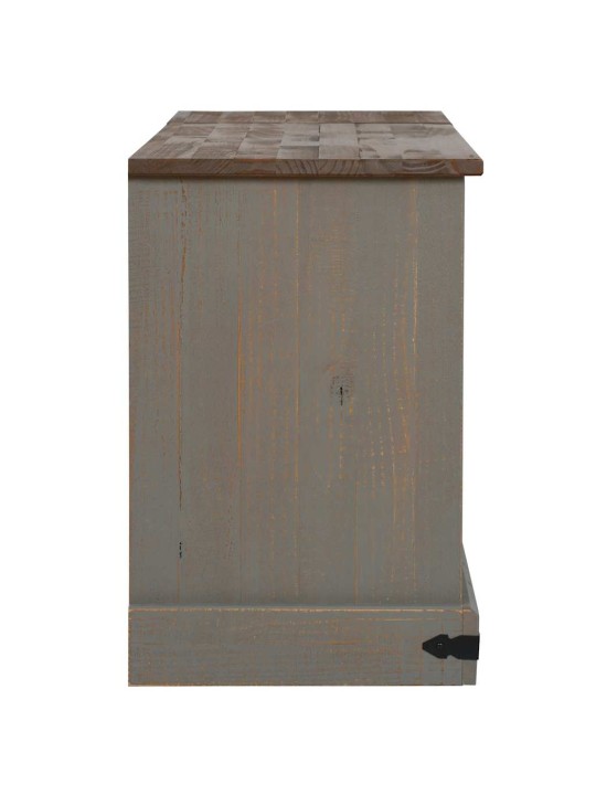 Tv kaappi halden 2 liukuovea harmaa 150x40x60 cm massiivipuu
