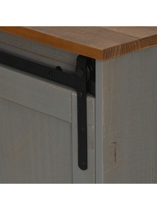 Tv kaappi halden 2 liukuovea harmaa 150x40x60 cm massiivipuu