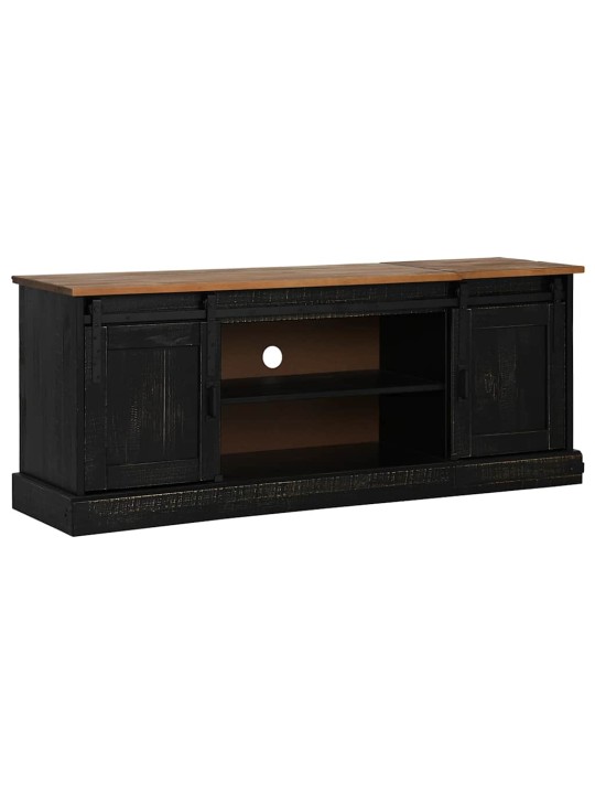 Tv kaappi halden 2 liukuovea musta 150x40x60 cm massiivipuu