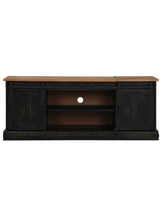 Tv kaappi halden 2 liukuovea musta 150x40x60 cm massiivipuu