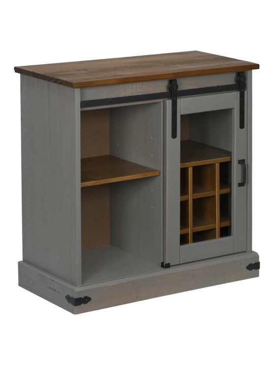 Senkki halden liukuovella harmaa 80x40x80 cm massiivipuu