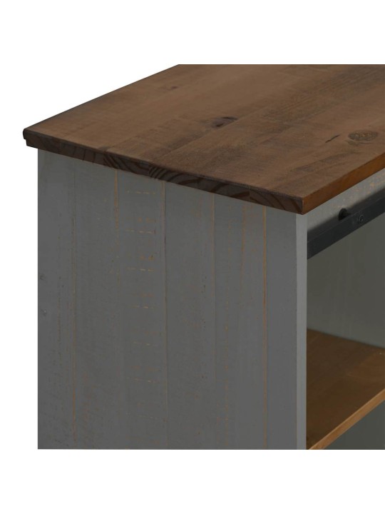 Senkki halden liukuovella harmaa 80x40x80 cm massiivipuu