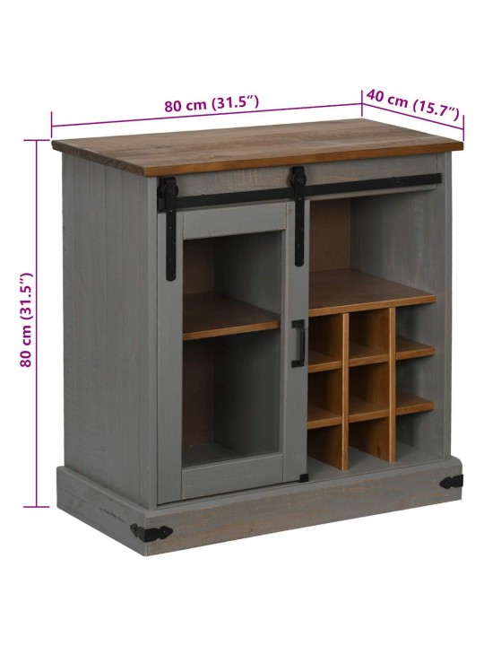 Senkki halden liukuovella harmaa 80x40x80 cm massiivipuu
