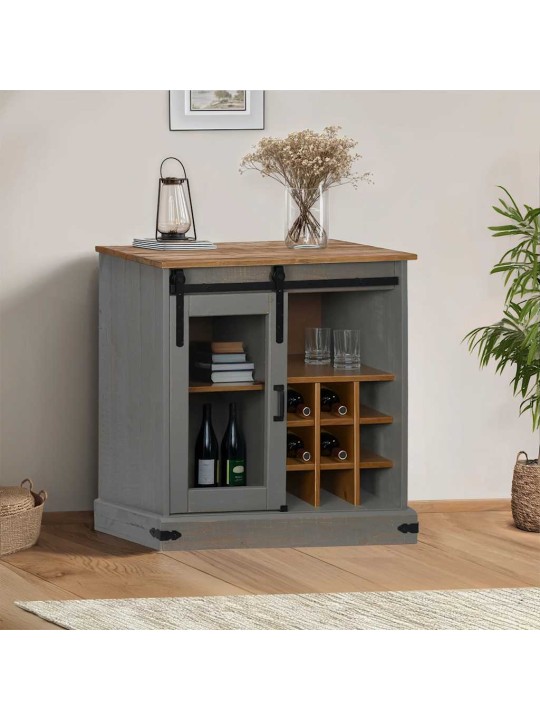 Senkki halden liukuovella harmaa 80x40x80 cm massiivipuu