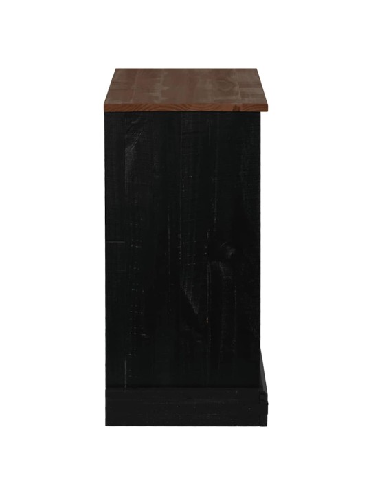 Senkki halden liukuovella musta 80x40x80 cm massiivipuu