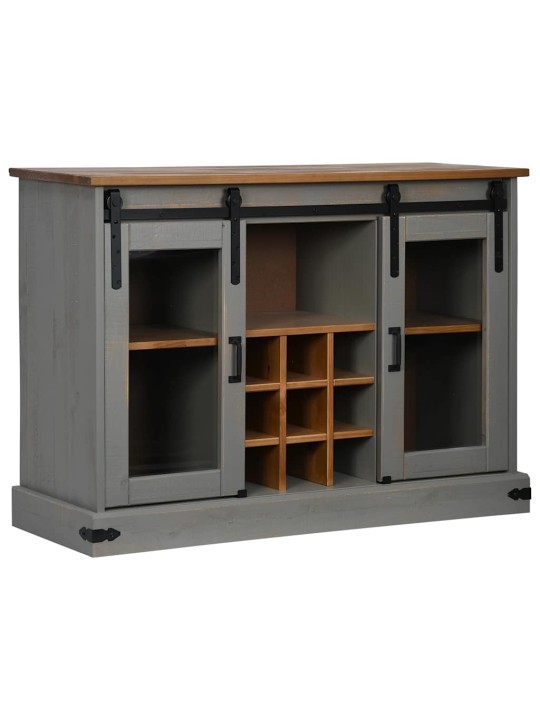 Senkki halden 2 liukuovet harmaa 112x40x80 cm massiivipuu