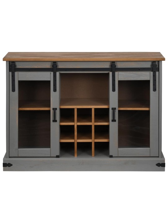 Senkki halden 2 liukuovet harmaa 112x40x80 cm massiivipuu
