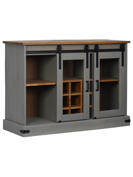 Senkki halden 2 liukuovet harmaa 112x40x80 cm massiivipuu