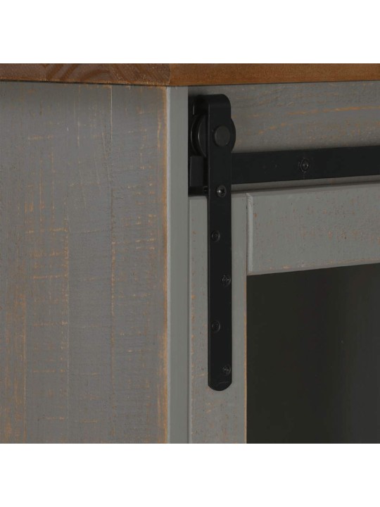 Senkki halden 2 liukuovet harmaa 112x40x80 cm massiivipuu