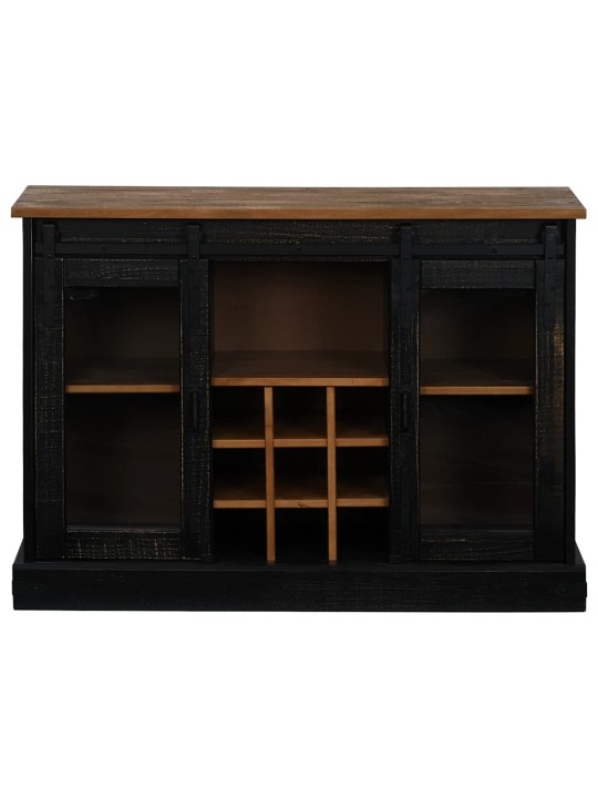Senkki halden 2 liukuovet musta 112x40x80 cm massiivipuu