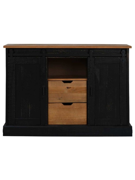Senkki halden 2 liukuovet musta 112x40x80 cm massiivipuu