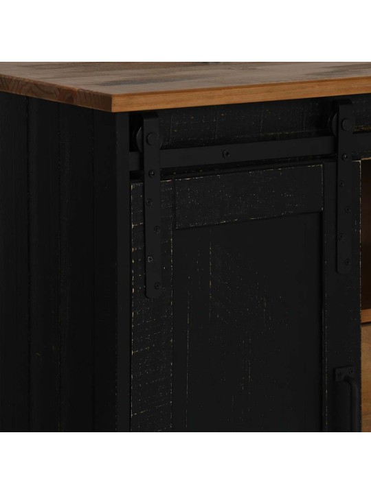 Senkki halden 2 liukuovet musta 112x40x80 cm massiivipuu