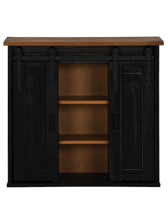 Ripustuskaappi halden 2 liukuovea musta 75x22,5x70 cm mänty