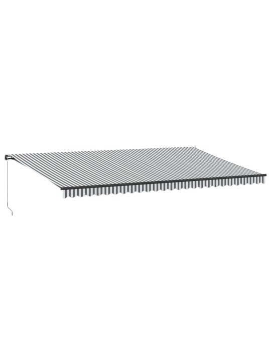 Käsin kelattava markiisi ledillä antrasiitti/valk 600x300 cm