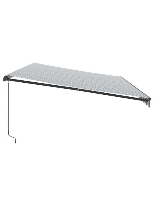 Käsin kelattava markiisi ledillä antrasiitti/valk 600x300 cm