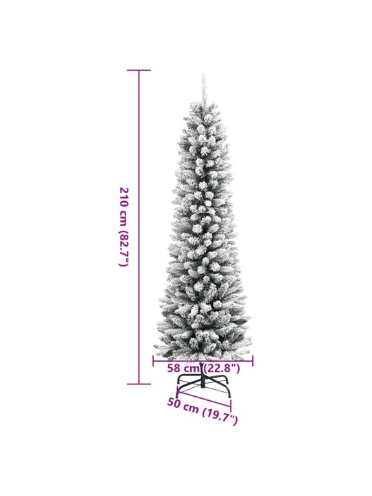 Tekojoulukuusi lumihuurteella 210 cm pvc ja pe