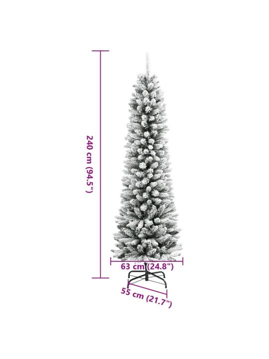 Tekojoulukuusi lumihuurteella 240 cm pvc ja pe