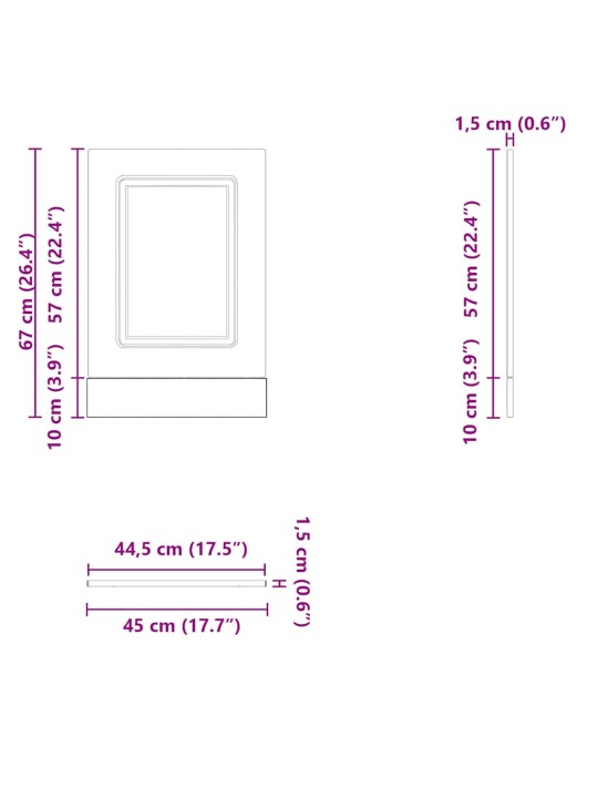 astianpesukonepaneeli Kalmar betonin harmaa 45x1,5x67 cm