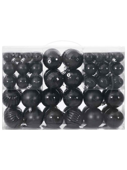 Joulukoristeet 100 kpl musta ø3/4/6 cm