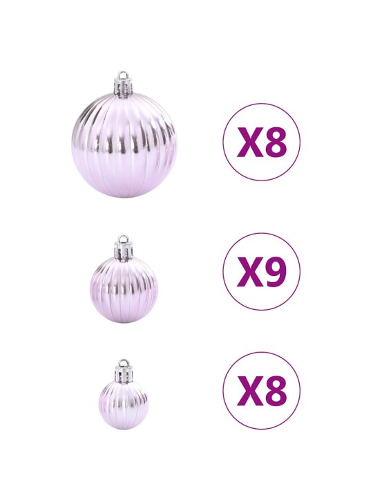 Joulukoristeet 100 kpl pinkki ø3/4/6 cm