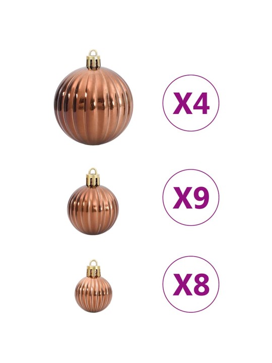 Joulukoristeet 98 kpl ruskea ø3/4/6 cm