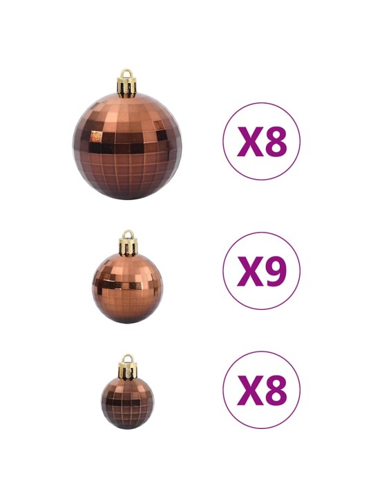 Joulukoristeet 98 kpl ruskea ø3/4/6 cm